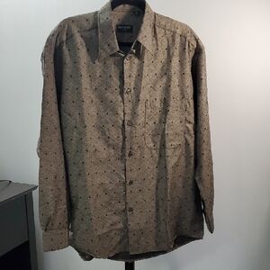 Arrow Men's Tan Patterned Casual Shirt